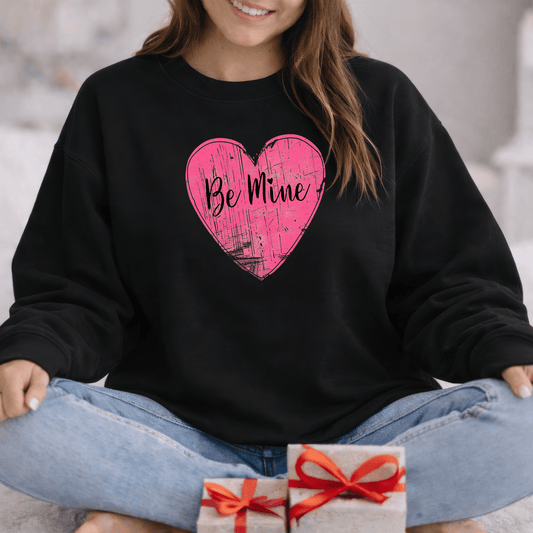 Be Mine Pink Heart Valentine Shirt | Vintage Love Graphic Sweatshirt