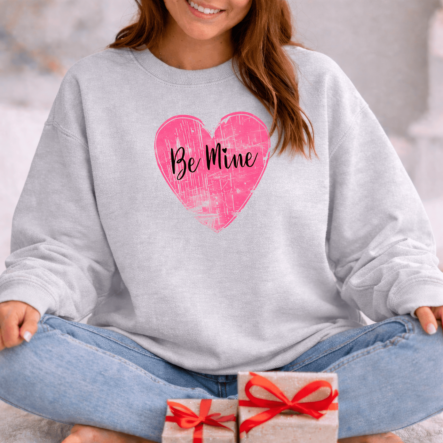 Be Mine Pink Heart Valentine Shirt | Vintage Love Graphic Sweatshirt