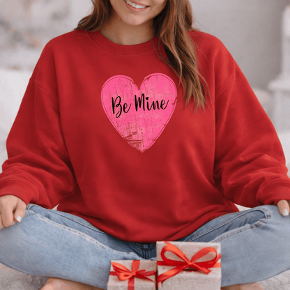 Be Mine Pink Heart Valentine Shirt | Vintage Love Graphic Sweatshirt