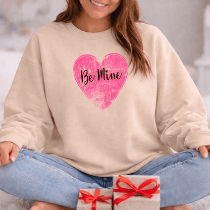 Be Mine Pink Heart Valentine Shirt | Vintage Love Graphic Sweatshirt