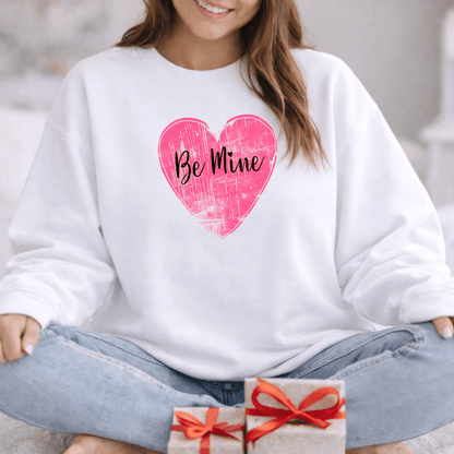 Be Mine Pink Heart Valentine Shirt | Vintage Love Graphic Sweatshirt