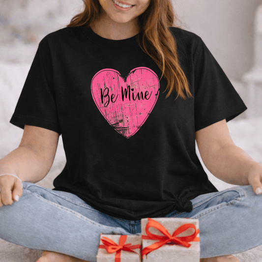 Be Mine Pink Heart Valentine Shirt | Vintage Love Graphic Tee