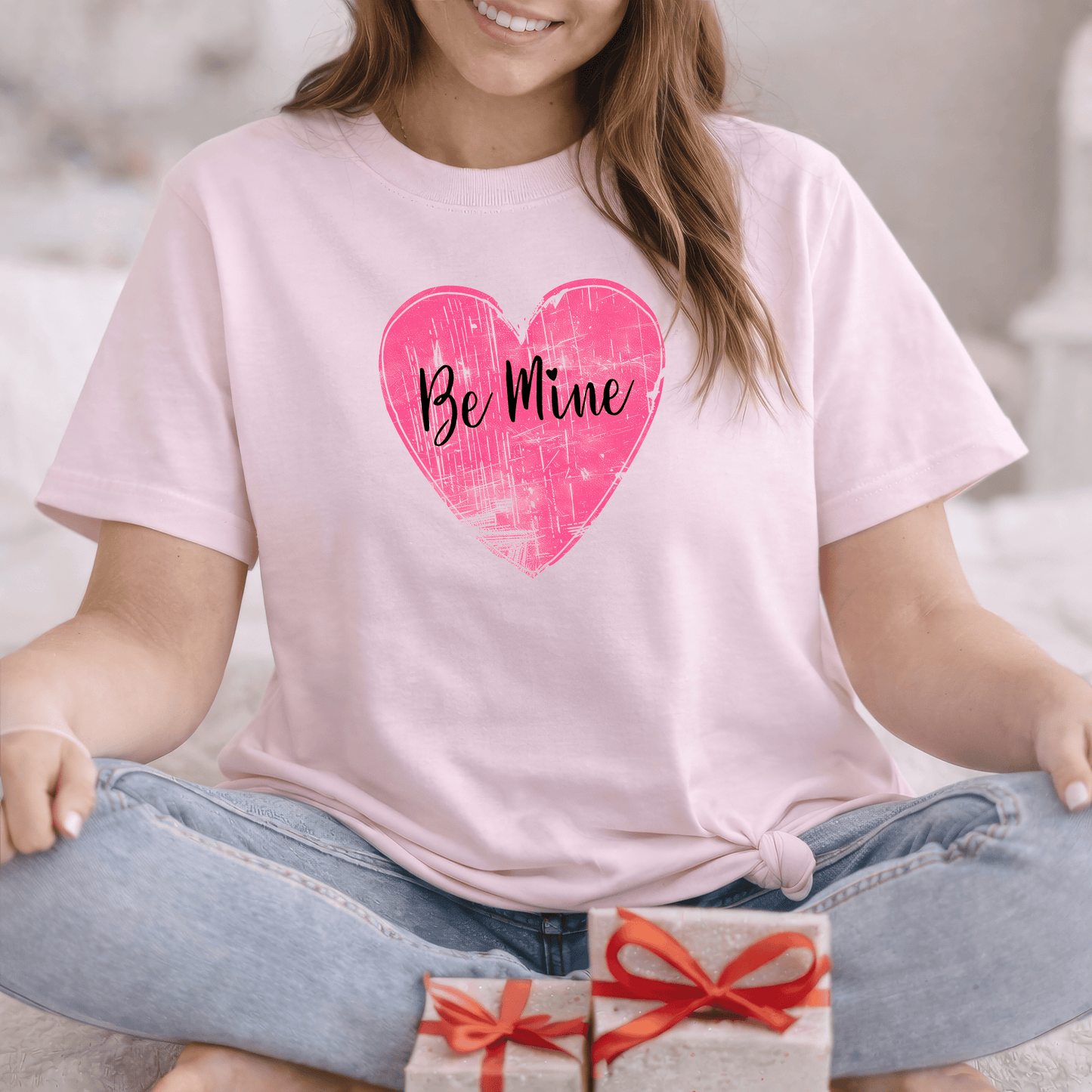 Be Mine Pink Heart Valentine Shirt | Vintage Love Graphic Tee