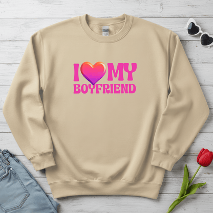 I Love My Boyfriend Valentine Shirt | Cute Heart Graphic Sweatshirt
