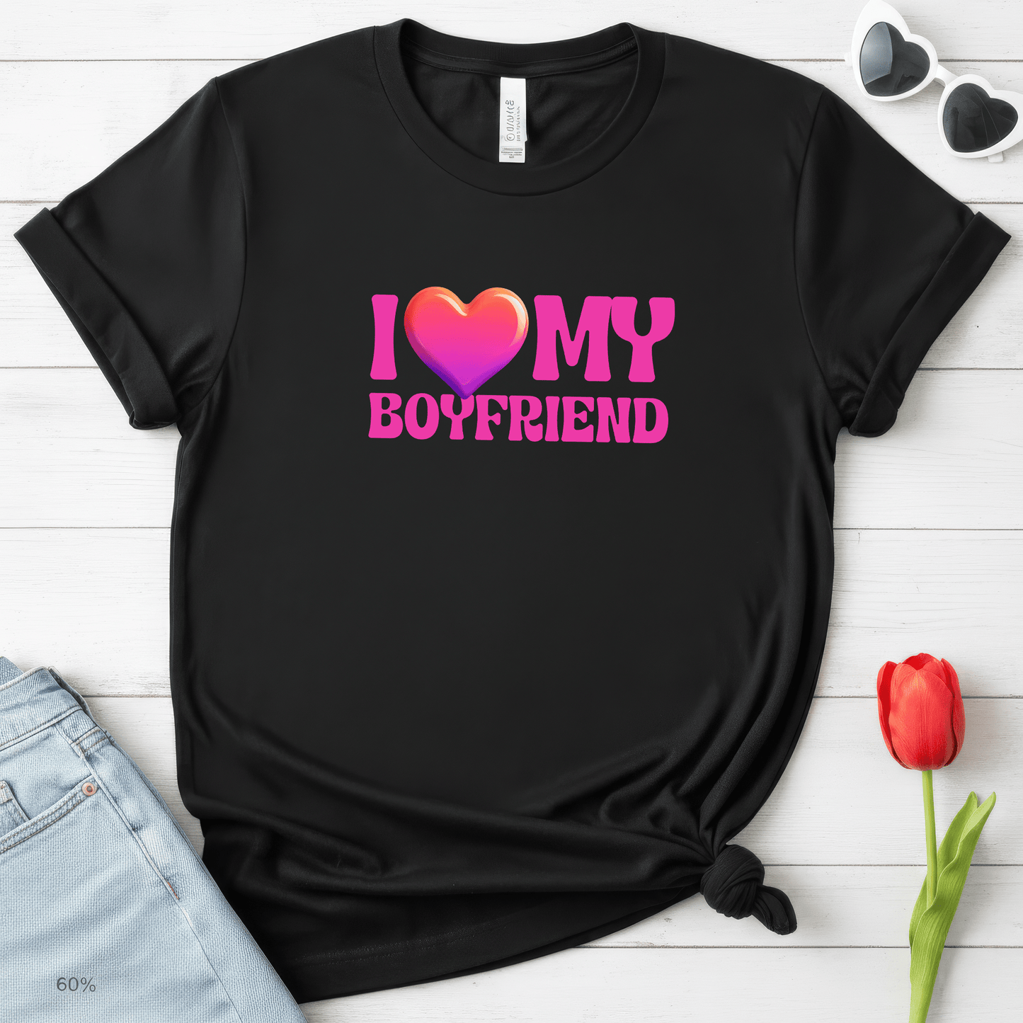 I Love My Boyfriend Valentine Shirt | Cute Heart Graphic Tee