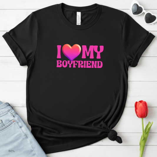I Love My Boyfriend Valentine Shirt | Cute Heart Graphic Tee