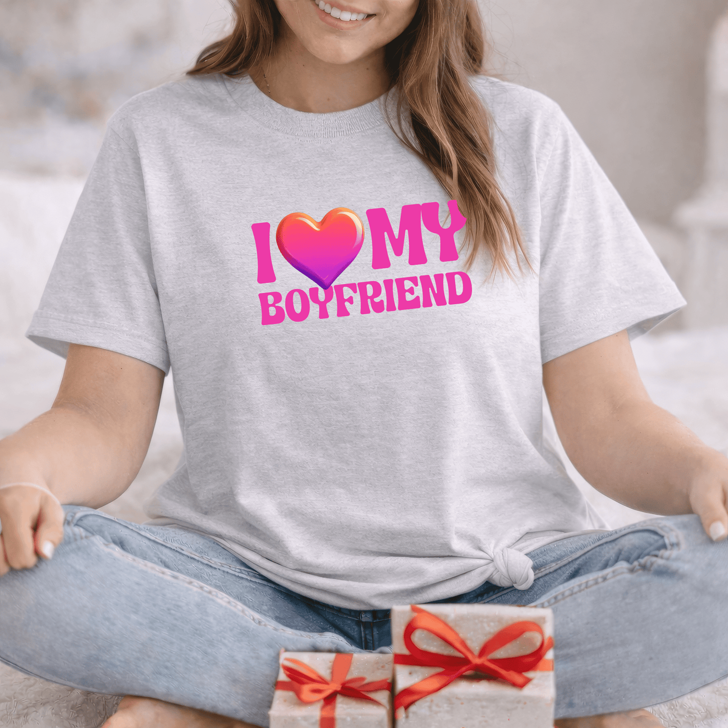 I Love My Boyfriend Valentine Shirt | Cute Heart Graphic Tee