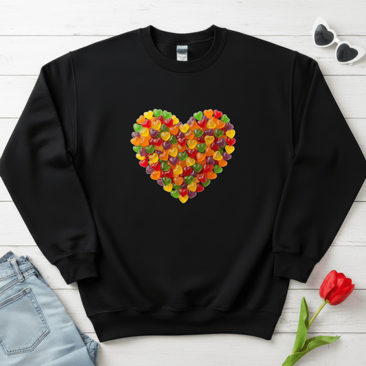 Candy Heart Love Shirt | Colorful Gummy Heart Valentine Sweatshirt
