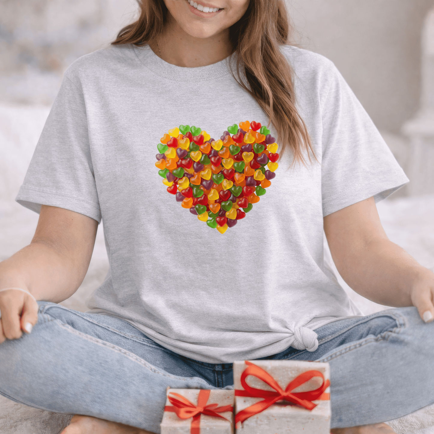 Candy Heart Love Shirt | Colorful Gummy Heart Valentine Tee