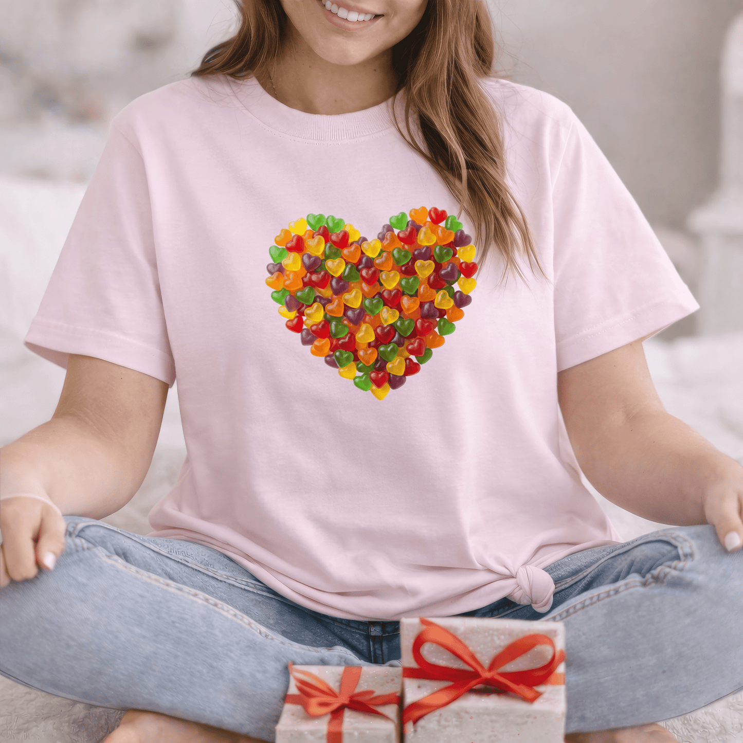Candy Heart Love Shirt | Colorful Gummy Heart Valentine Tee