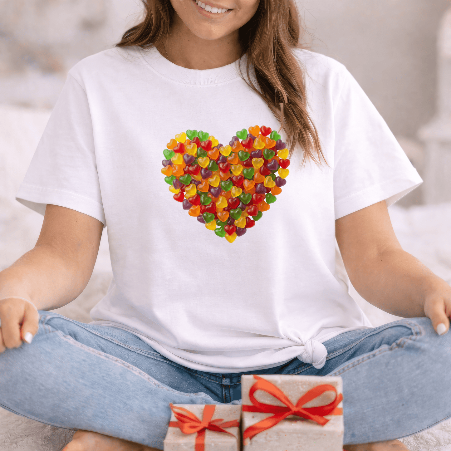 Candy Heart Love Shirt | Colorful Gummy Heart Valentine Tee