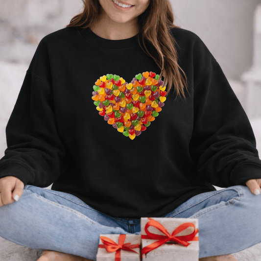 Candy Heart Love Shirt | Colorful Gummy Heart Valentine Sweatshirt