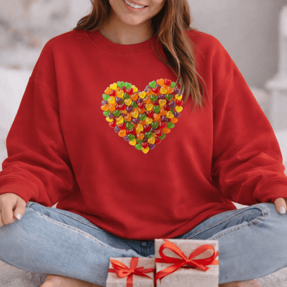 Candy Heart Love Shirt | Colorful Gummy Heart Valentine Sweatshirt