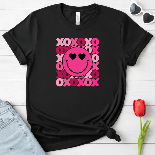 XOXO Smiley Valentine Shirt | Cute Heart Eyes Valentine Tee