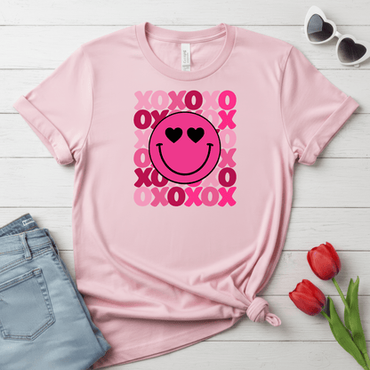 XOXO Smiley Valentine Shirt | Cute Heart Eyes Valentine Tee