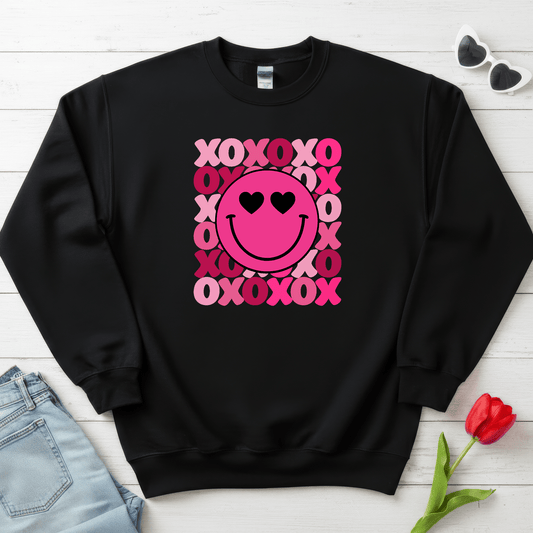 XOXO Smiley Valentine Shirt | Cute Heart Eyes Valentine Sweatshirt